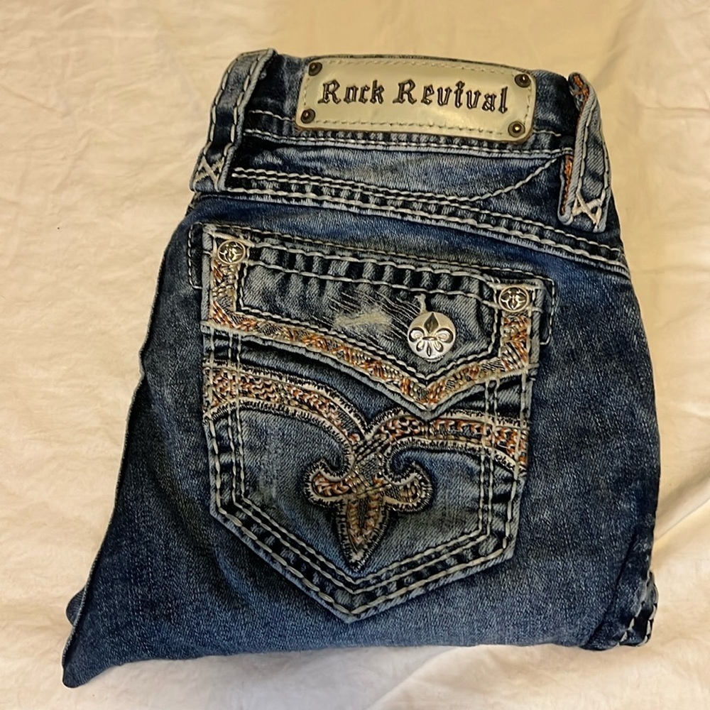Rock Revival Barby Distressed Skinny Jeans Size 25